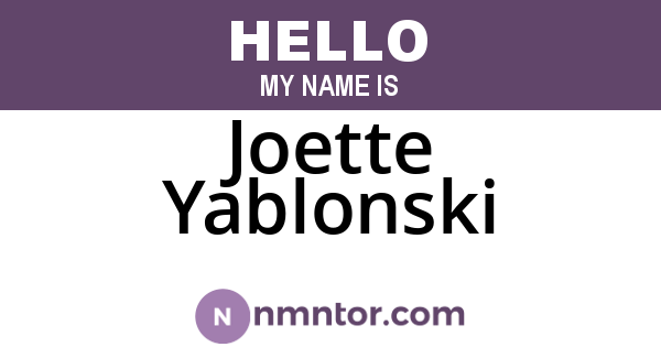 Joette Yablonski