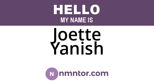 Joette Yanish