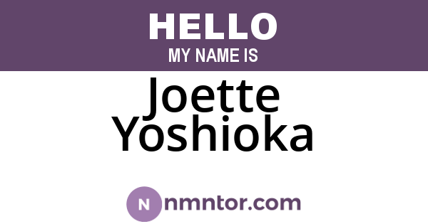Joette Yoshioka
