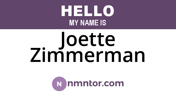 Joette Zimmerman