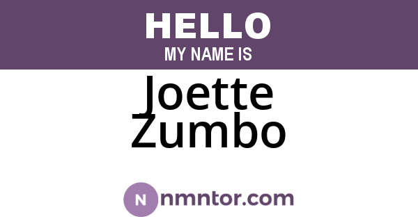 Joette Zumbo