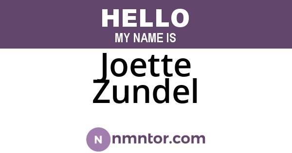 Joette Zundel