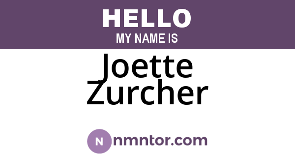 Joette Zurcher