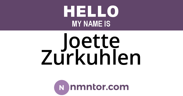 Joette Zurkuhlen