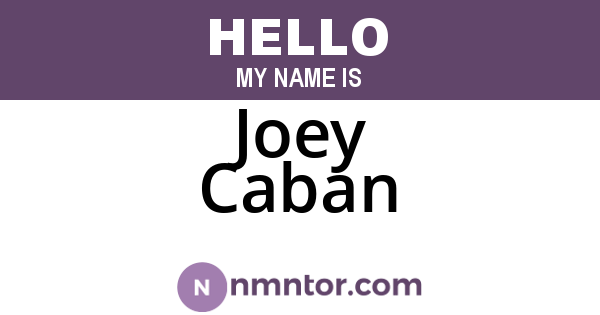 Joey Caban