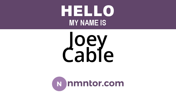 Joey Cable