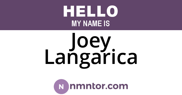 Joey Langarica