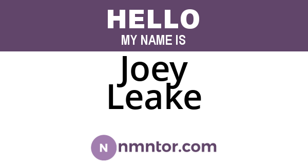 Joey Leake