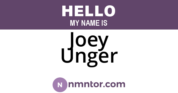 Joey Unger