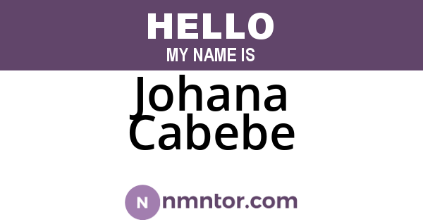 Johana Cabebe