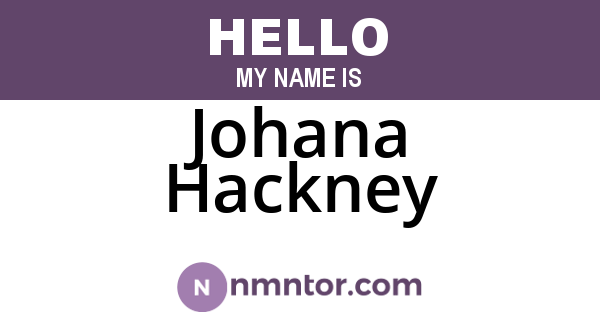 Johana Hackney