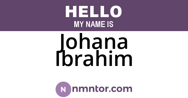 Johana Ibrahim