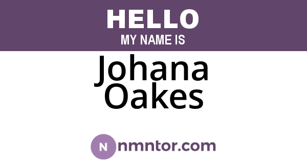 Johana Oakes