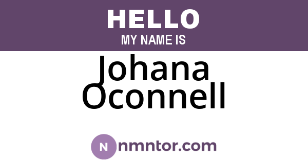 Johana Oconnell