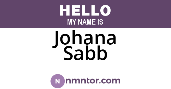 Johana Sabb