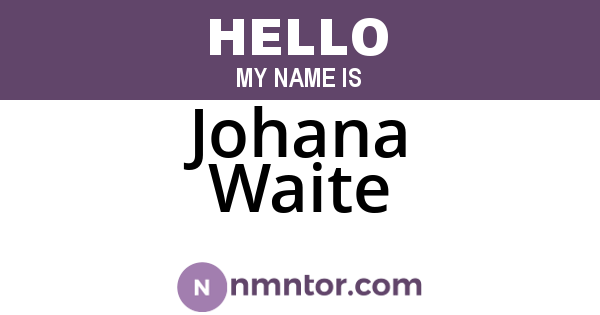 Johana Waite