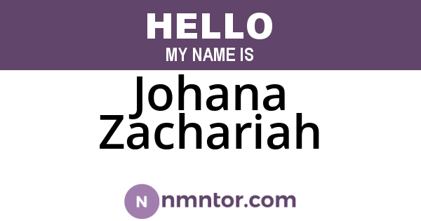 Johana Zachariah