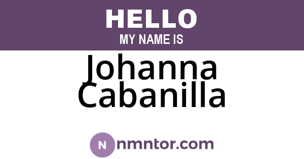 Johanna Cabanilla