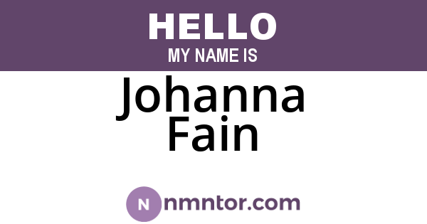 Johanna Fain