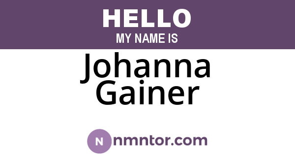 Johanna Gainer