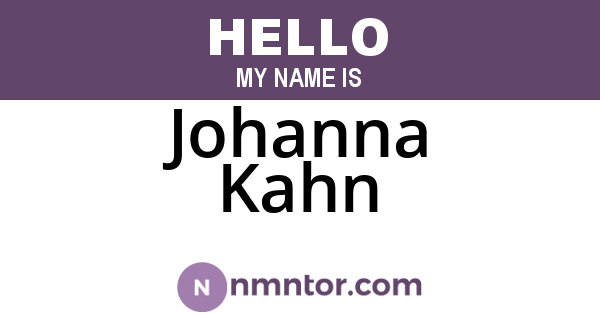 Johanna Kahn