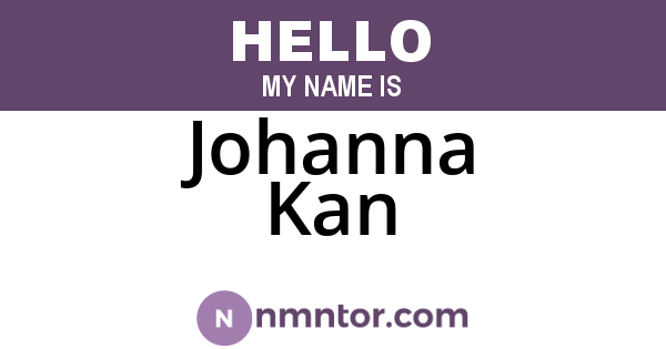 Johanna Kan