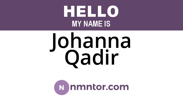 Johanna Qadir
