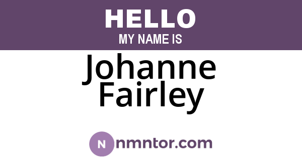 Johanne Fairley