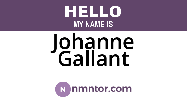 Johanne Gallant