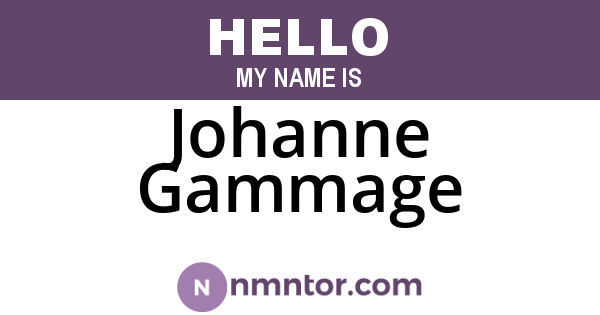 Johanne Gammage
