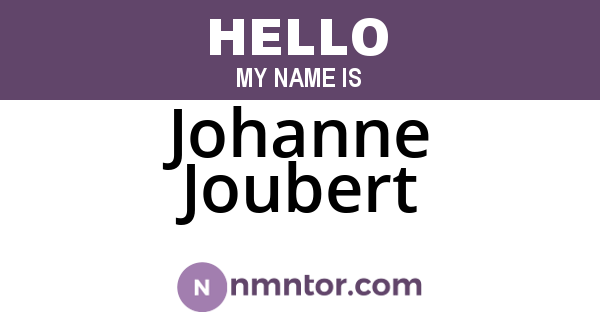 Johanne Joubert