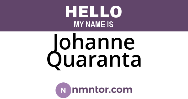 Johanne Quaranta