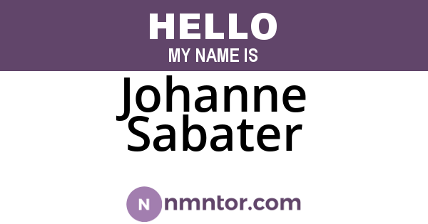 Johanne Sabater