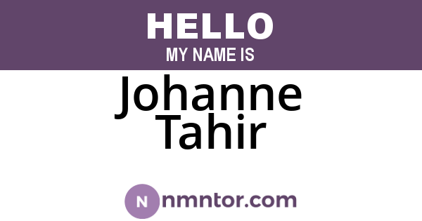 Johanne Tahir