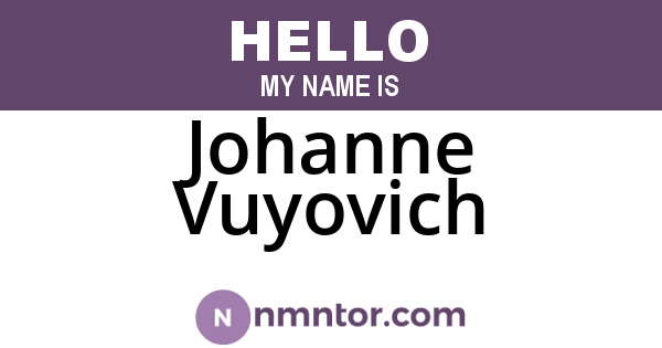 Johanne Vuyovich