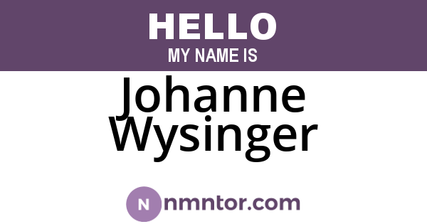 Johanne Wysinger