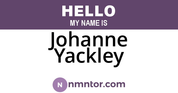 Johanne Yackley