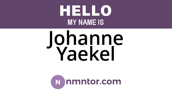 Johanne Yaekel