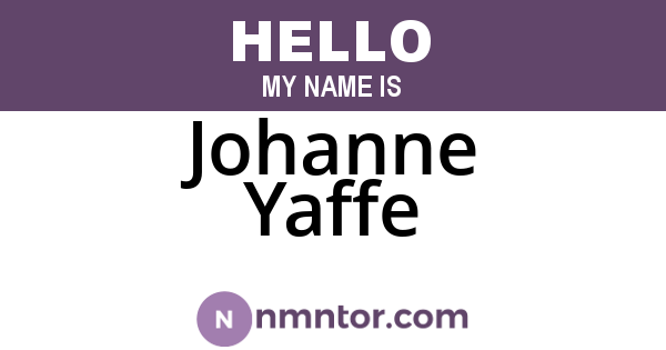 Johanne Yaffe