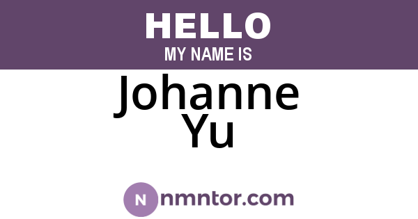 Johanne Yu