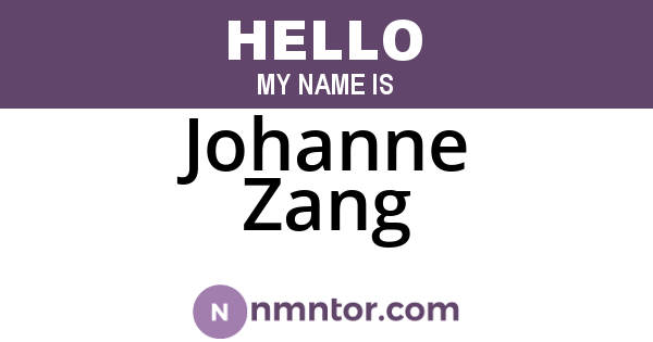 Johanne Zang