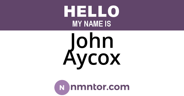 John Aycox