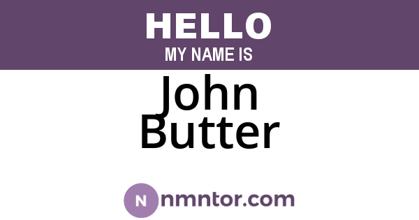 John Butter