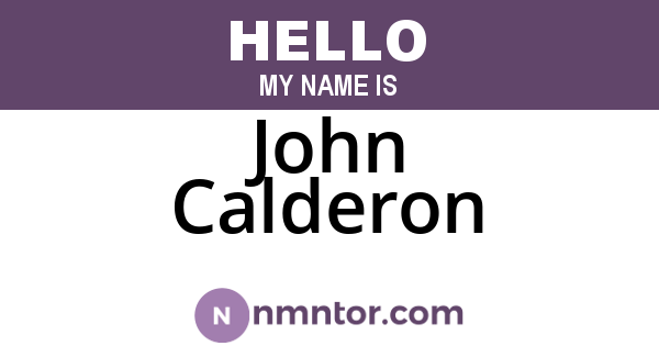 John Calderon