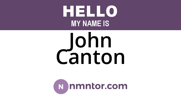 John Canton