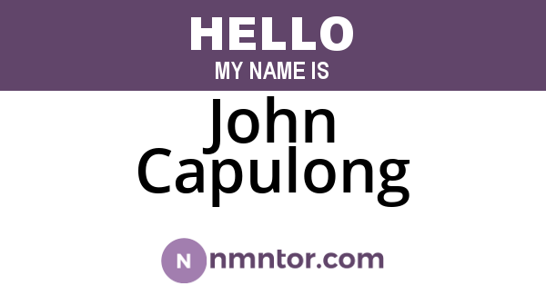 John Capulong