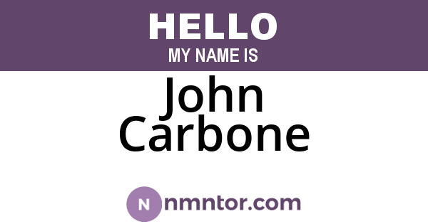 John Carbone