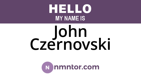 John Czernovski