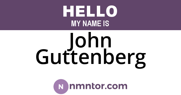 John Guttenberg