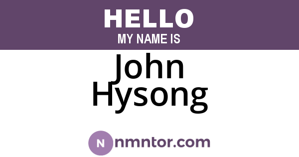 John Hysong